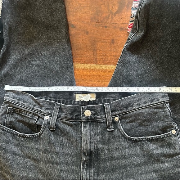 Madewell Petite Baggy Tapered Jeans Mackinnon Wash Charcoal Washed Black Size 30 - Picture 9 of 11